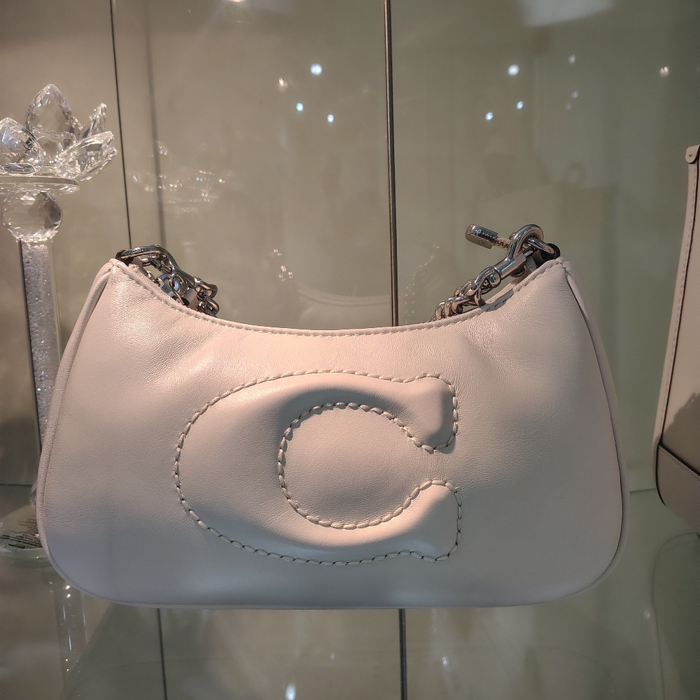 New! Crescent Shoulder Bag with Chain Strap, Coach Teri Shoulder Bag in … - Picture 3 of 8